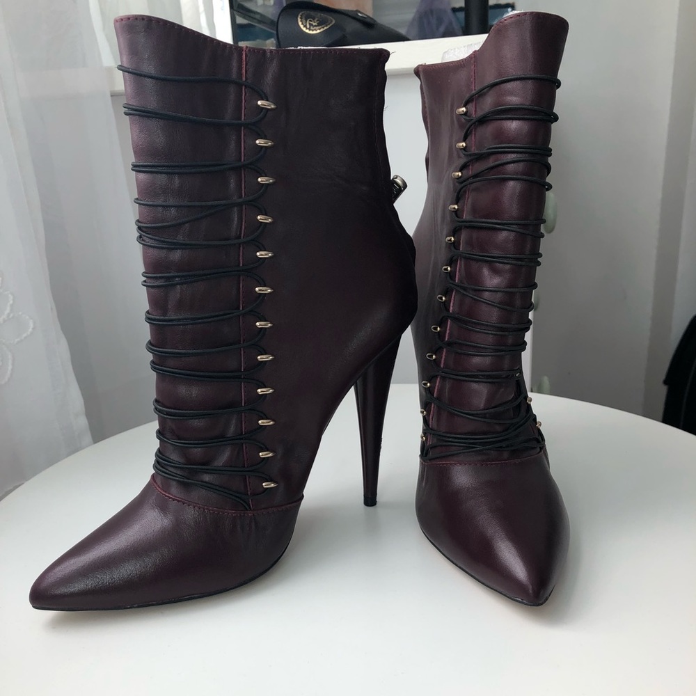 New wine color boots